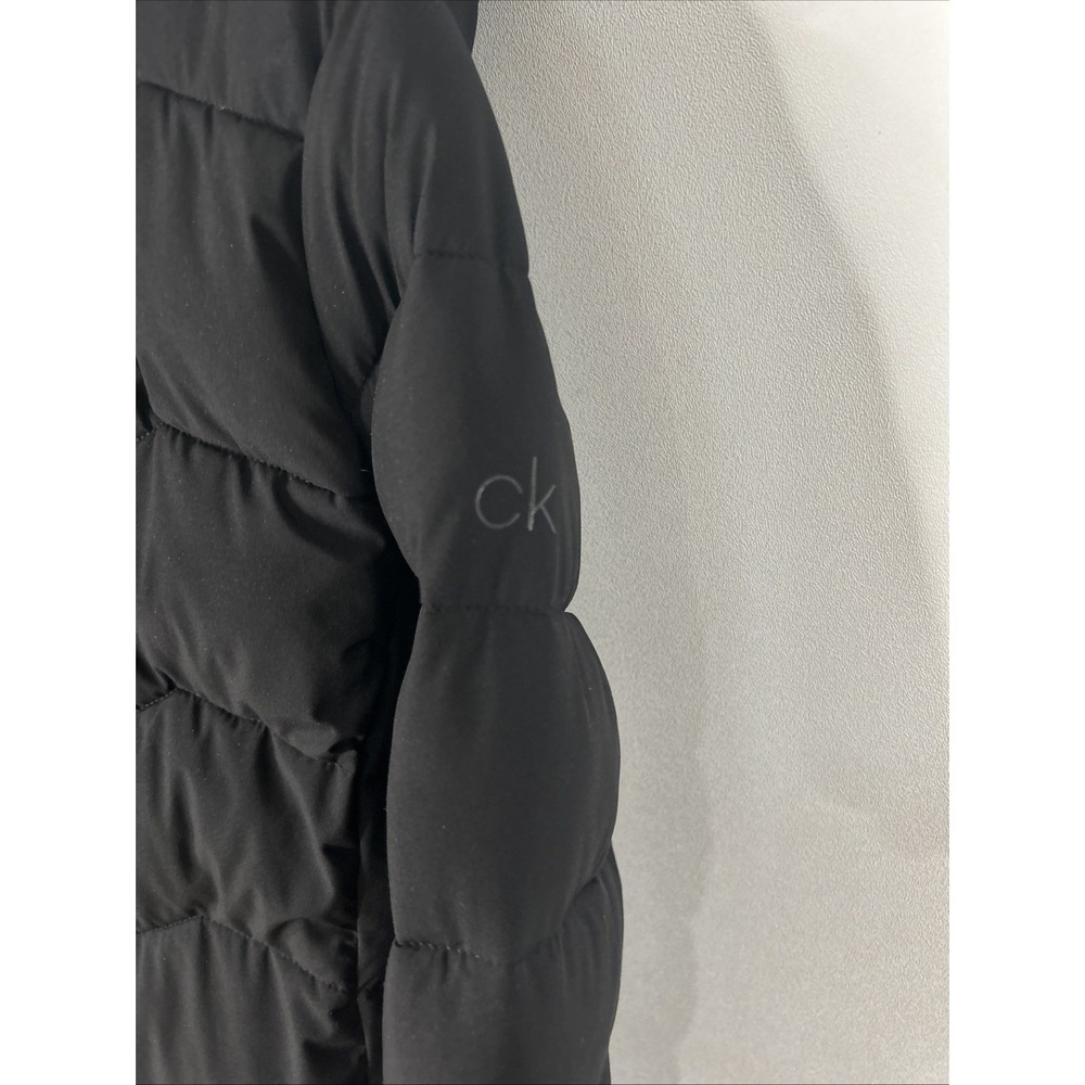 Calvin Klein Sorona Aura Black Hooded Puffer Jacket Mid-Length Women's Size Leg - Picture 8 of 16